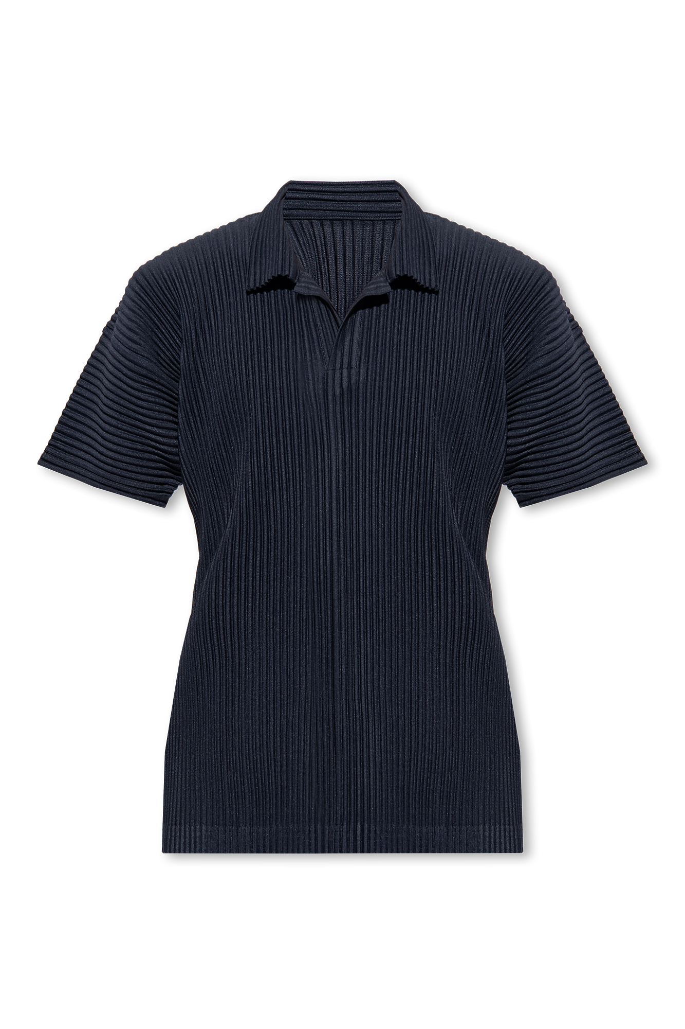 Navy blue Pleated polo shirt Homme Plissé Issey Miyake
